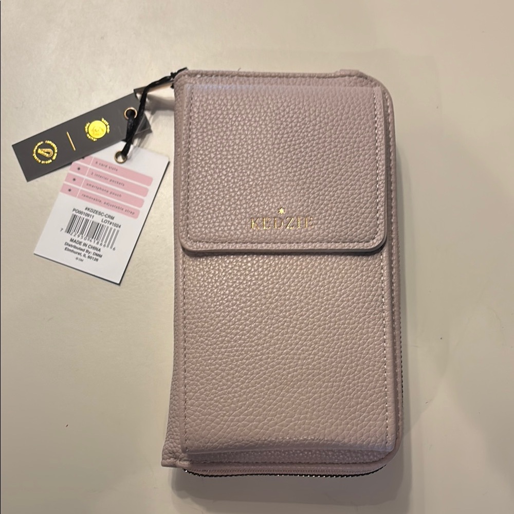 Relic Zip-Around Pebbled Phone Wallet Case - Blush Pink